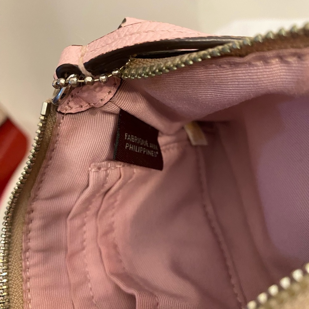 Coach Signature Pink and Tan Wristlet - Picture 7 of 11